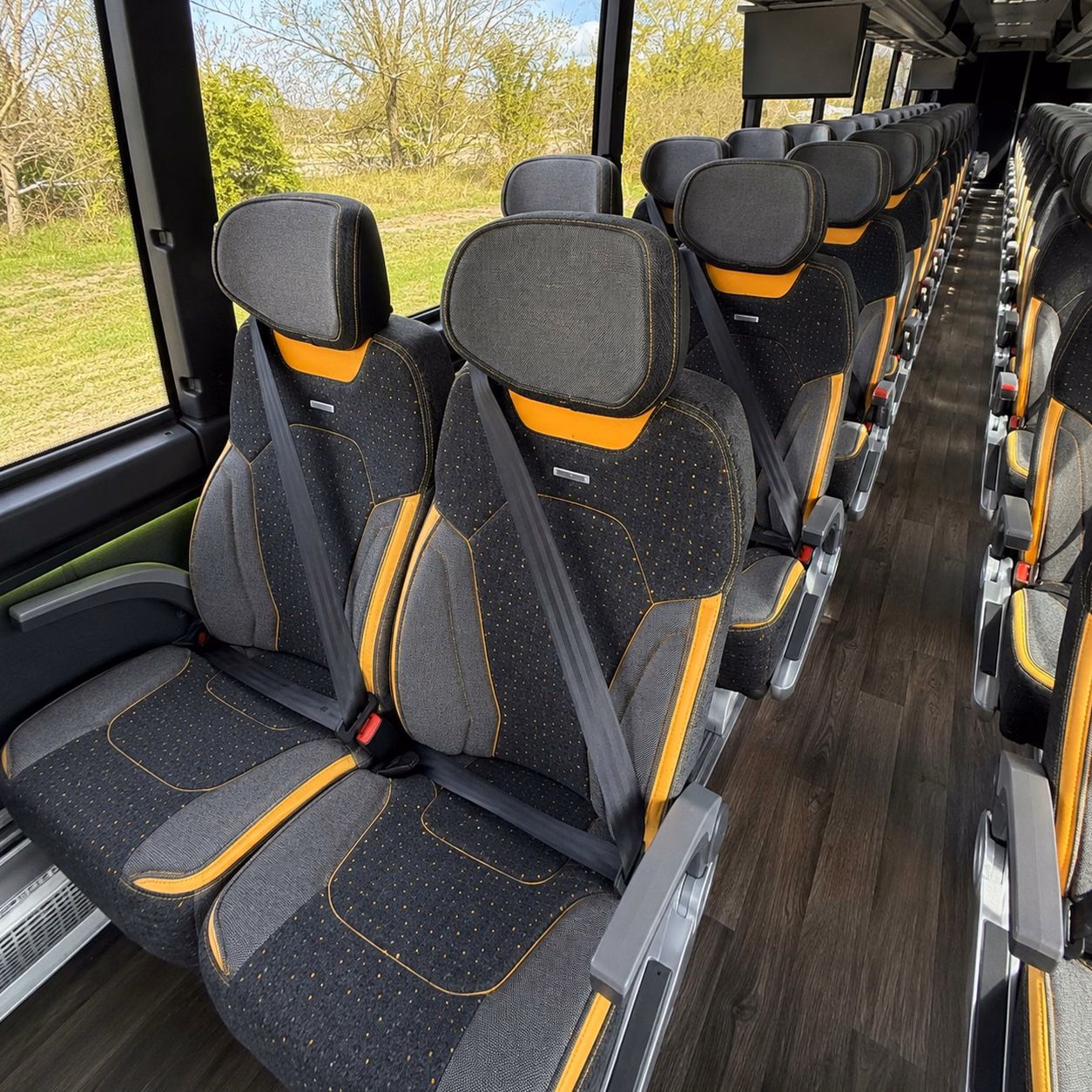 56 passenger charter bus interior