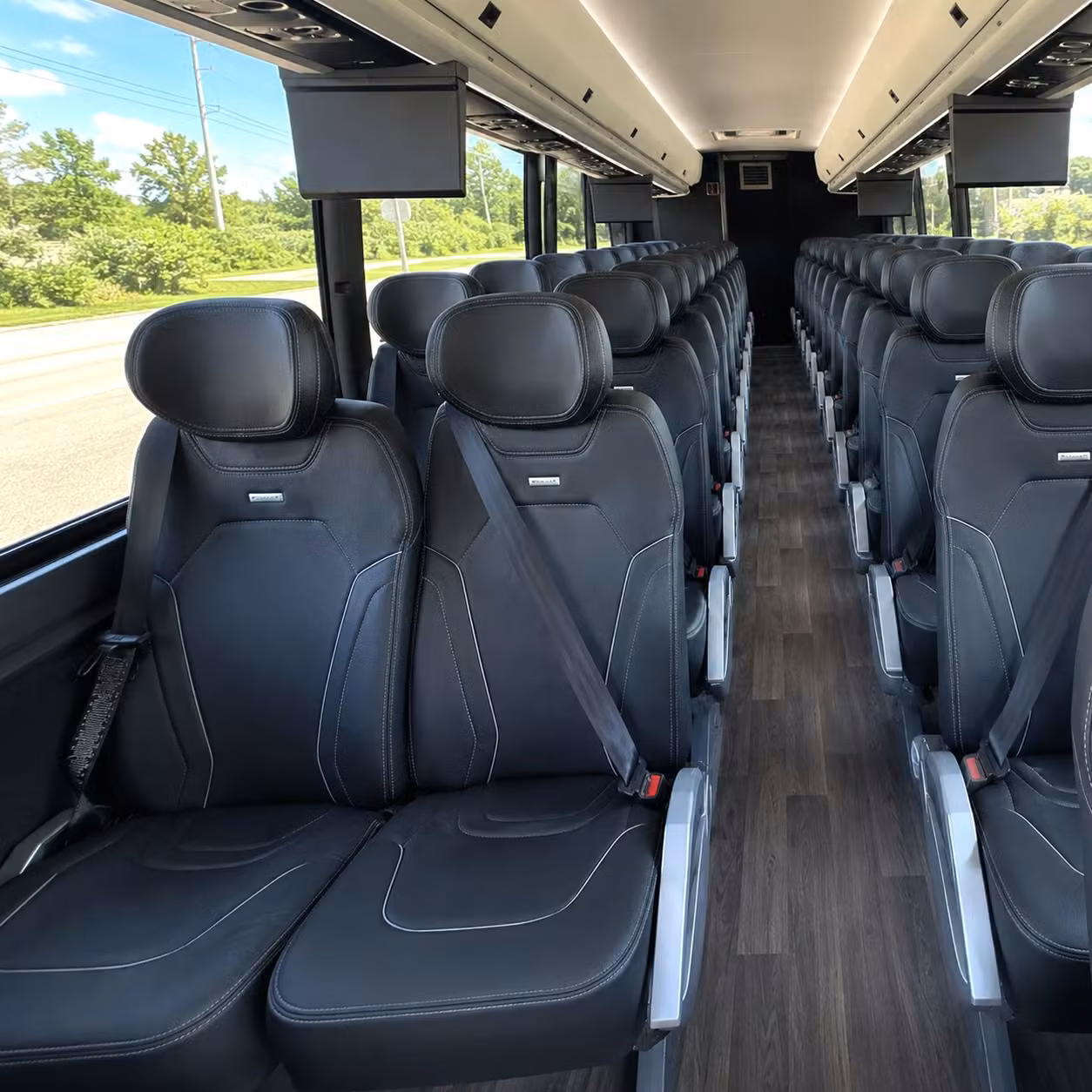 renton charter bus rental interior